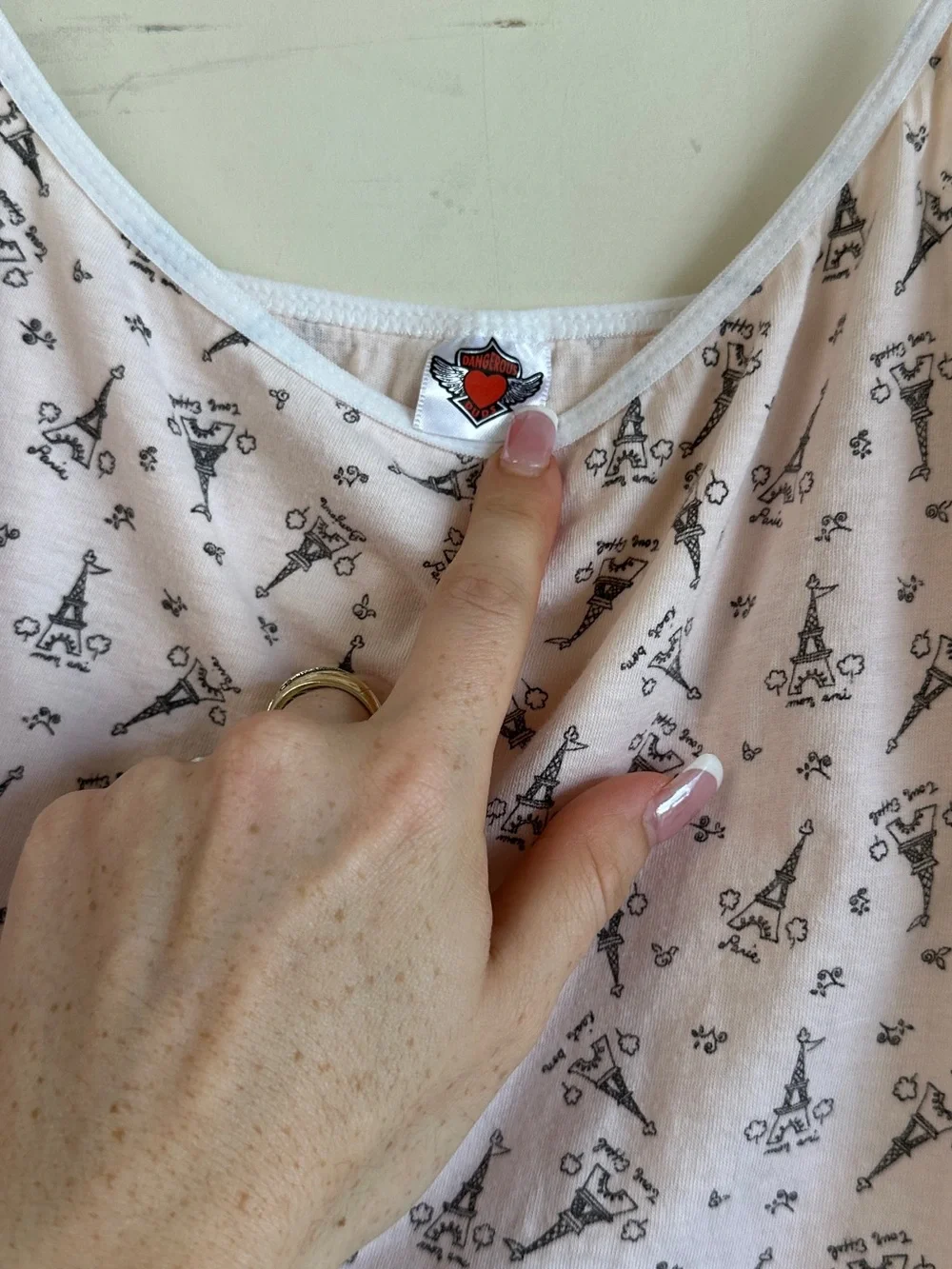 Vintage 90s y2k pink printed matching cami and panties set